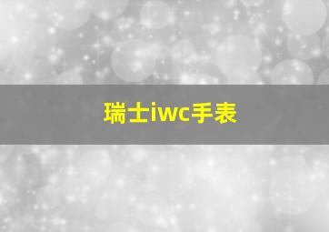 瑞士iwc手表