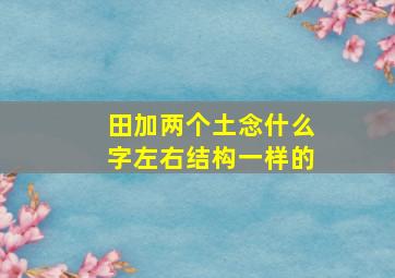 田加两个土念什么字左右结构一样的