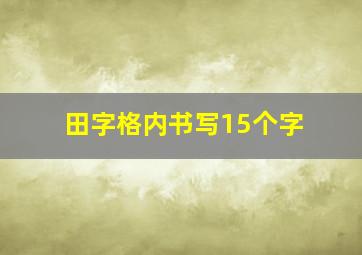 田字格内书写15个字