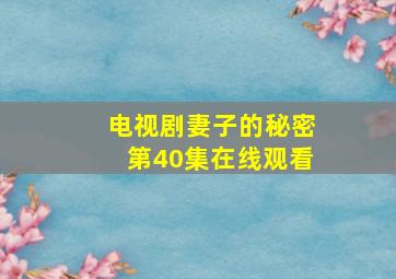 电视剧妻子的秘密第40集在线观看