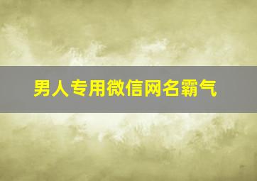 男人专用微信网名霸气