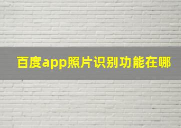 百度app照片识别功能在哪