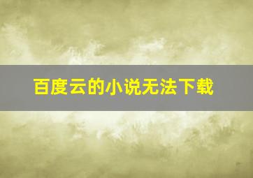 百度云的小说无法下载