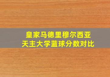 皇家马德里穆尔西亚天主大学蓝球分数对比