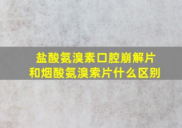 盐酸氨溴素口腔崩解片和烟酸氨溴索片什么区别