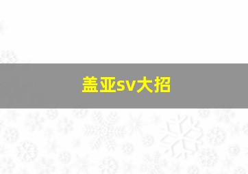 盖亚sv大招