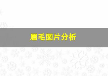 眉毛图片分析