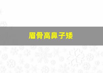 眉骨高鼻子矮