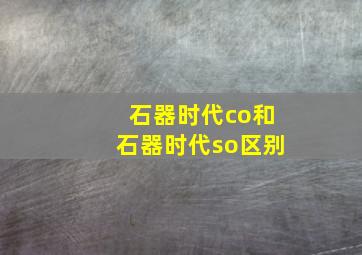 石器时代co和石器时代so区别