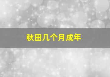 秋田几个月成年