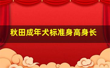 秋田成年犬标准身高身长