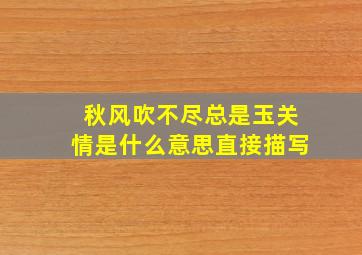 秋风吹不尽总是玉关情是什么意思直接描写