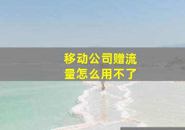 移动公司赠流量怎么用不了