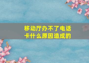 移动厅办不了电话卡什么原因造成的