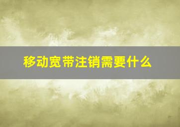 移动宽带注销需要什么