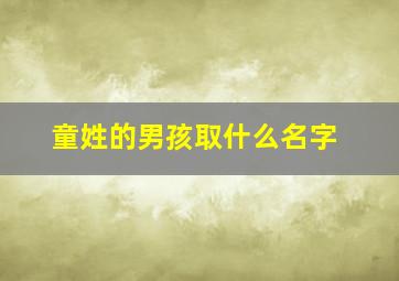 童姓的男孩取什么名字