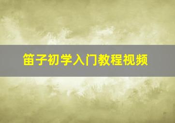 笛子初学入门教程视频