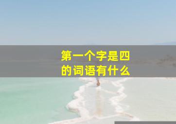 第一个字是四的词语有什么