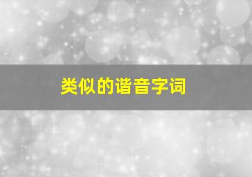 类似的谐音字词