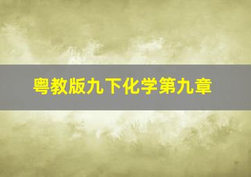 粤教版九下化学第九章