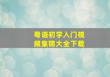 粤语初学入门视频集锦大全下载