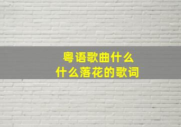 粤语歌曲什么什么落花的歌词