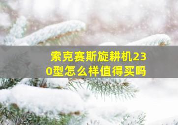 索克赛斯旋耕机230型怎么样值得买吗