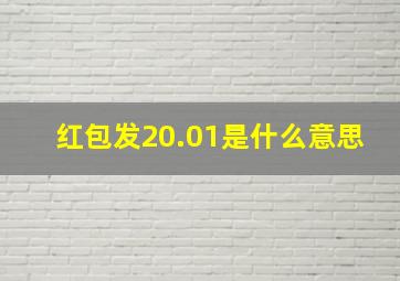 红包发20.01是什么意思