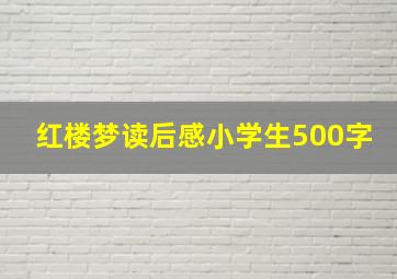 红楼梦读后感小学生500字