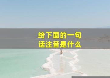 给下面的一句话注音是什么