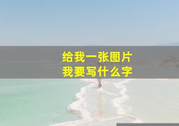 给我一张图片我要写什么字