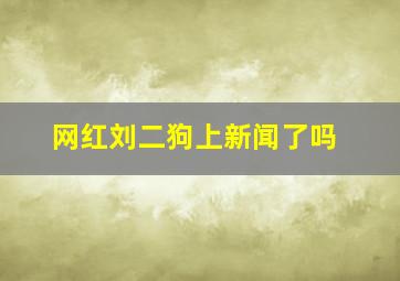 网红刘二狗上新闻了吗