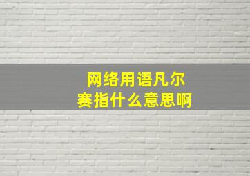 网络用语凡尔赛指什么意思啊