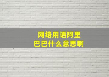 网络用语阿里巴巴什么意思啊