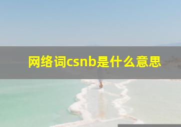 网络词csnb是什么意思