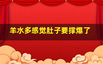 羊水多感觉肚子要撑爆了