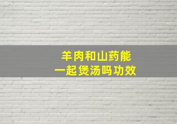 羊肉和山药能一起煲汤吗功效