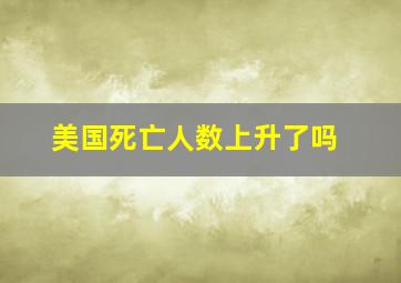 美国死亡人数上升了吗