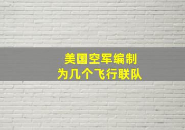 美国空军编制为几个飞行联队