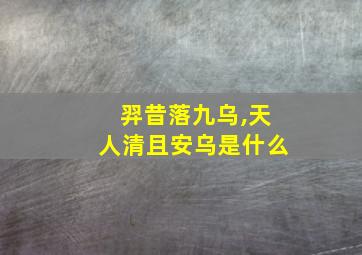 羿昔落九乌,天人清且安乌是什么