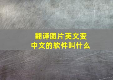 翻译图片英文变中文的软件叫什么