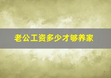 老公工资多少才够养家