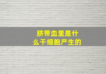 脐带血里是什么干细胞产生的