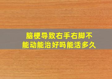 脑梗导致右手右脚不能动能治好吗能活多久