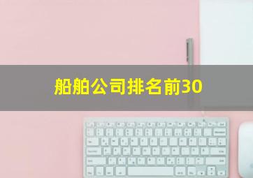 船舶公司排名前30