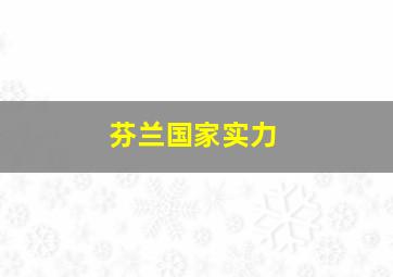 芬兰国家实力