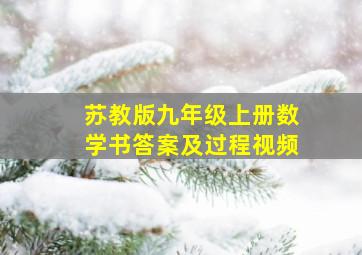 苏教版九年级上册数学书答案及过程视频