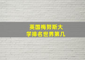 英国梅努斯大学排名世界第几