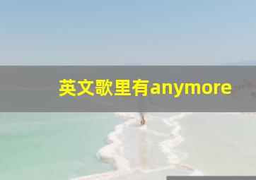 英文歌里有anymore