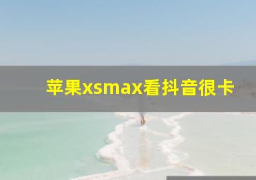 苹果xsmax看抖音很卡